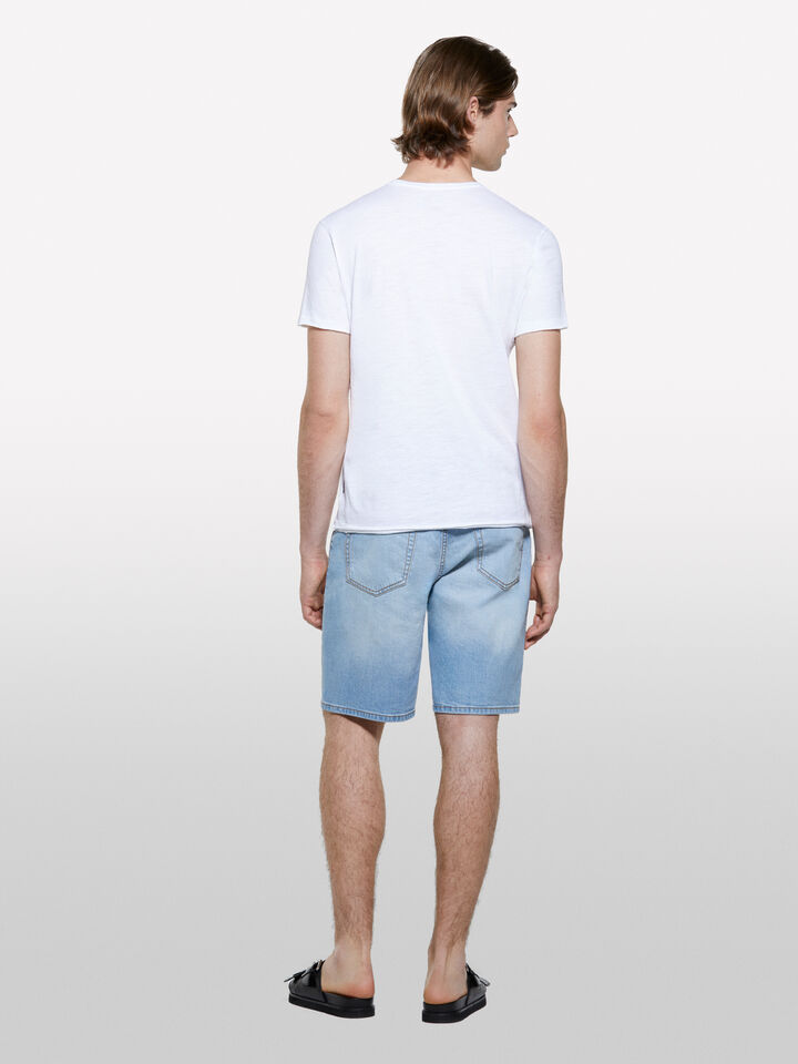 T-shirt blanc coupe slim - t-shirts à manches courtes pour homme - Blanc | Sisley image number 3